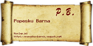 Popesku Barna névjegykártya